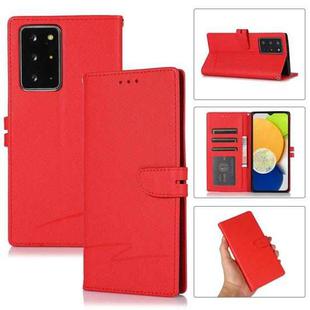For Samsung Galaxy Note20 Ultra Cross Texture Horizontal Flip Leather Phone Case(Red)