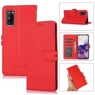 For Samsung Galaxy S20 Cross Texture Horizontal Flip Leather Phone Case(Red)