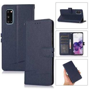 For Samsung Galaxy S20 Cross Texture Horizontal Flip Leather Phone Case(Dark Blue)