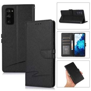 For Samsung Galaxy S20 FE Cross Texture Horizontal Flip Leather Phone Case(Black)