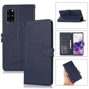 For Samsung Galaxy S20+ Cross Texture Horizontal Flip Leather Phone Case(Dark Blue)