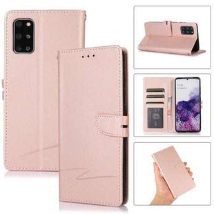 For Samsung Galaxy S20+ Cross Texture Horizontal Flip Leather Phone Case(Pink)