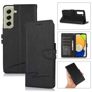 For Samsung Galaxy S21 FE 5G Cross Texture Horizontal Flip Leather Phone Case(Black)