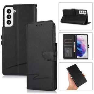 For Samsung Galaxy S21+ 5G Cross Texture Horizontal Flip Leather Phone Case(Black)