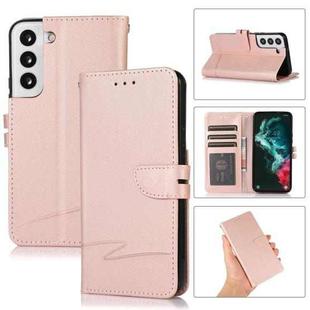 For Samsung Galaxy S22 5G Cross Texture Horizontal Flip Leather Phone Case(Pink)