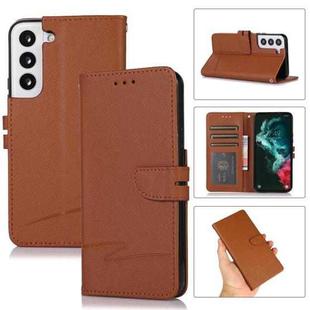 For Samsung Galaxy S22 5G Cross Texture Horizontal Flip Leather Phone Case(Brown)