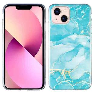 For iPhone 14 Plus IMD Marble TPU Phone Case (Green)