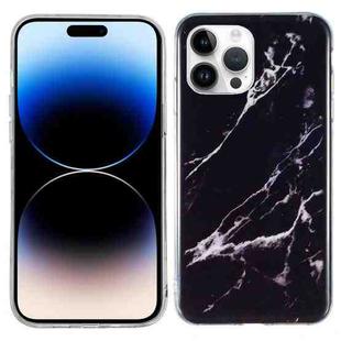 For iPhone 14 Pro IMD Marble TPU Phone Case(Black)