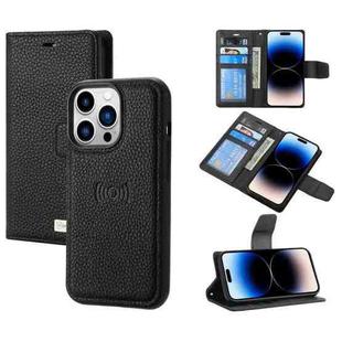 For iPhone 14 Pro Magnetic Detachable Leather Phone Case(Black)