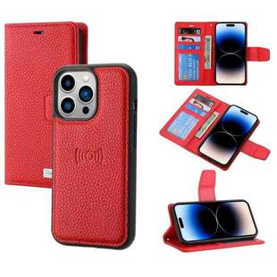 For iPhone 14 Pro Magnetic Detachable Leather Phone Case(Red)