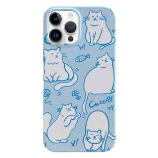 For iPhone 13 Pro Max Painted Pattern PC Phone Case (Funny Cat)
