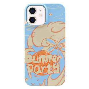 For iPhone 12 Painted Pattern PC Phone Case(Summer Party)
