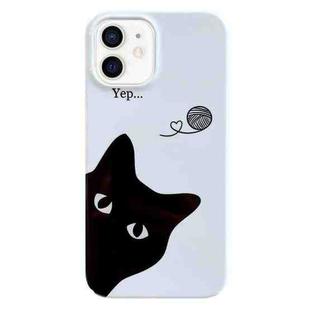 For iPhone 11 Painted Pattern PC Phone Case (Black Cat)