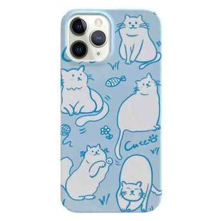 For iPhone 11 Pro Max Painted Pattern PC Phone Case (Funny Cat)