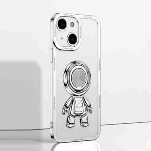For iPhone 13 Electroplate Astronaut Holder Phone Case(White)