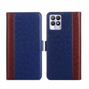 For Realme 8i Ostrich Texture Flip Leather Phone Case(Blue)