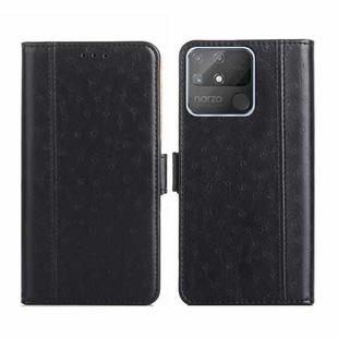 For Realme Narzo 50A Ostrich Texture Flip Leather Phone Case(Black)