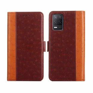 For Realme V13 5G Ostrich Texture Flip Leather Phone Case(Brown)