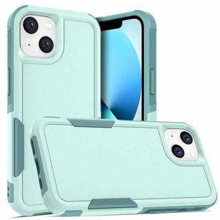 For iPhone 14 Soft TPU Hard PC Phone Case (Light Green)