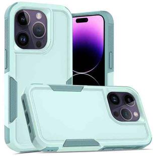 For iPhone 14 Pro Soft TPU Hard PC Phone Case(Light Green)