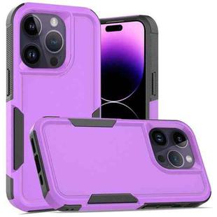For iPhone 14 Pro Max Soft TPU Hard PC Phone Case (Purple)