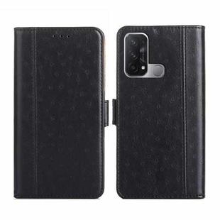 For OPPO Reno5 A Ostrich Texture Flip Leather Phone Case(Black)