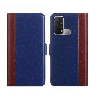 For OPPO Reno5 A Ostrich Texture Flip Leather Phone Case(Blue)