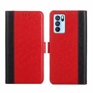 For OPPO Reno6 Pro 5G Ostrich Texture Flip Leather Phone Case(Red)