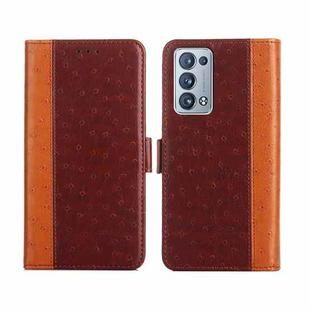 For OPPO Reno6 Pro+ 5G Ostrich Texture Flip Leather Phone Case(Brown)