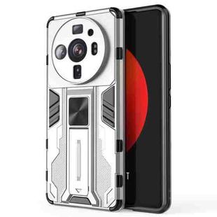 For Xiaomi 12S Ultra Supersonic PC + TPU Shock-proof Protective Phone Case with Holder(Silver)