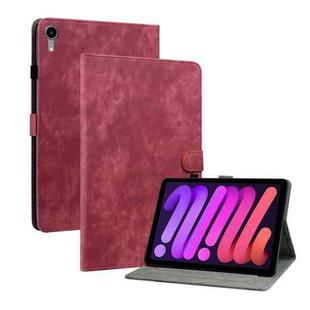 For iPad mini 6 Tiger Pattern PU Tablet Case With Sleep / Wake-up Function For iPad mini 2021(Red)