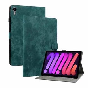 For iPad mini 6 Tiger Pattern PU Tablet Case With Sleep / Wake-up Function For iPad mini 2021(Dark Green)