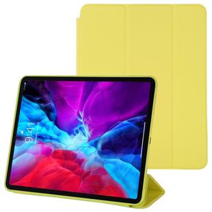 For iPad Pro 12.9 inch (2020/2021) 3-fold Horizontal Flip Smart Leather Tablet Case with Sleep / Wake-up Function & Holder(Yellow)