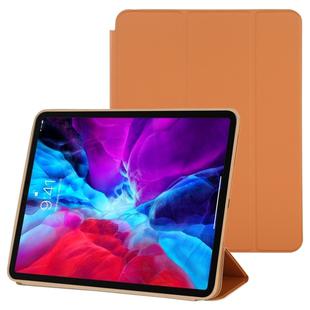 For iPad Pro 12.9 inch (2020/2021) 3-fold Horizontal Flip Smart Leather Tablet Case with Sleep / Wake-up Function & Holder(Orange)