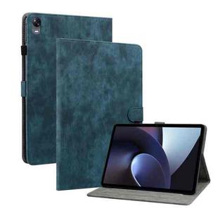 For OPPO Pad 11 Tiger Pattern PU Tablet Case(Dark Blue)