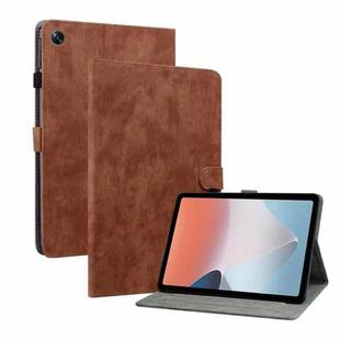 For OPPO Pad Air Tiger Pattern PU Tablet Case(Brown)