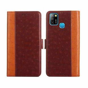 For Infinix Hot 10 Lite / Smart 5 Ostrich Texture Flip Leather Phone Case(Brown)