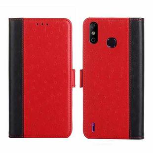 For Infinix Smart 4 Ostrich Texture Flip Leather Phone Case(Red)