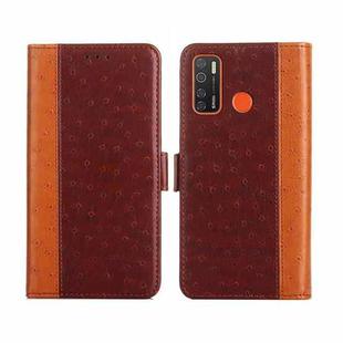 For Tecno Camon 15 / Camon 15 Air / Spark 5 / Spark 5 Pro Ostrich Texture Flip Leather Phone Case(Brown)