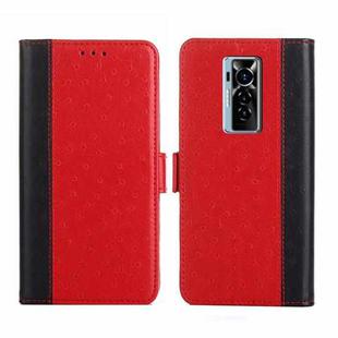 For Tecno Phantom X Ostrich Texture Flip Leather Phone Case(Red)