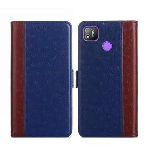 For Tecno Pop 4 Ostrich Texture Flip Leather Phone Case(Blue)