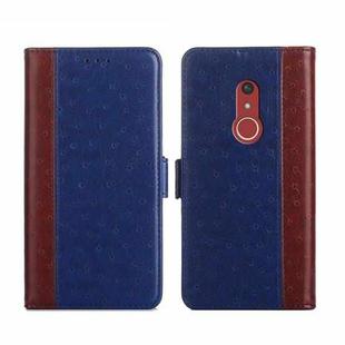 For Fujitsu Arrows Be4 Plus-F-41B Ostrich Texture Flip Leather Phone Case(Blue)