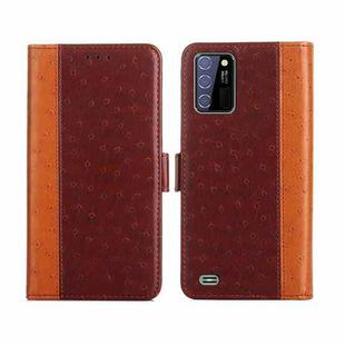 For OUKITEL C25 Ostrich Texture Flip Leather Phone Case(Brown)