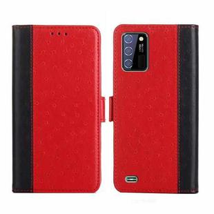For OUKITEL C25 Ostrich Texture Flip Leather Phone Case(Red)