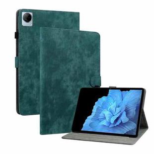 For vivo Pad 11 2022 Tiger Pattern PU Tablet Case(Dark Green)