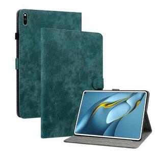 For Huawei MatePad Pro 10.8 2021/2018 Tiger Pattern PU Tablet Case(Dark Green)