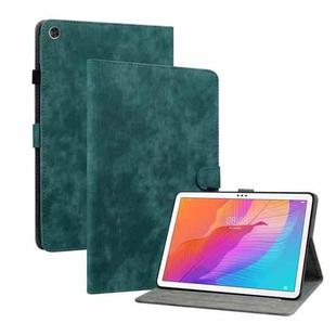 For Huawei MatePad T 10s/Enjoy Tablet 2 Tiger Pattern PU Tablet Case(Dark Green)