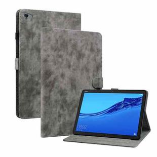 For Huawei MediaPad M5 Lite 10/C5 10.1 Tiger Pattern PU Tablet Case(Grey)