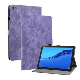 For Huawei MediaPad M5 Lite 10/C5 10.1 Tiger Pattern PU Tablet Case(Purple)