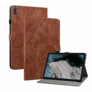 For Nokia T20 10.4 2021 Tiger Pattern PU Tablet Case(Brown)